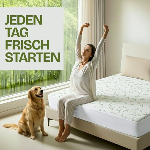 Utopia Bedding Matratzenschoner 180 x 200 x 30 cm Wasserdicht, Viskose Premium Matratzenauflage, Oeko-Tex Zertifiziert, Atmungsaktive, Matratzenschutz, Rundum Elastisch