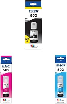 Epson T502 EcoTank Ink Ultra-high Capacity Bottle Black T502120-S T502 EcoTank Ink Ultra-high Capacity Bottle Magenta T502320-S T502 EcoTank Ink Ultra-high Capacity Bottle Cyan