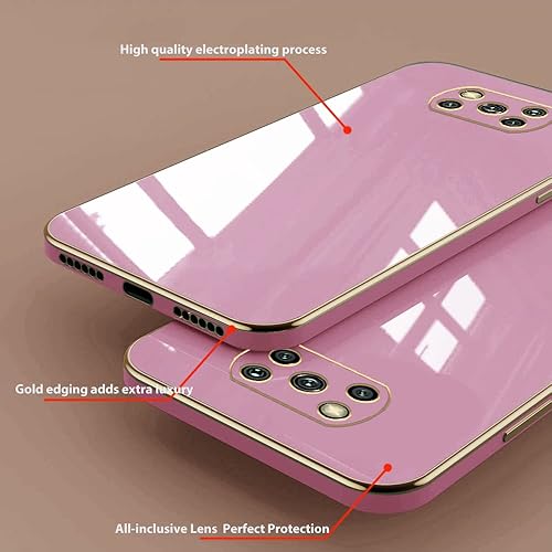 Miniatura 9 de Compatible con Xiaomi Poco X3 Pro Funda Silicona Rosa, Chapado Xiaomi Poco X3 Pro Funda para teléfono Xiaomi Poco X3 Pro Funda delgada y suave a