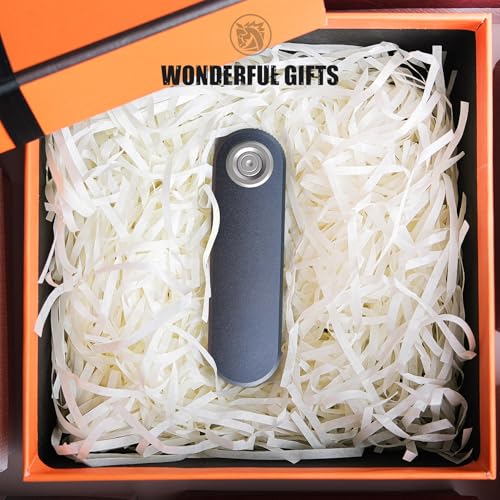 Image of Vosteed Corgi V EDC Folding Pocket Knife - 2.36 inch 14C28N Satin Drop Point Blade - Vanchor Lock, Dark Slate Blue Aluminum Handle - Camping, Fishing Knives - A3713
