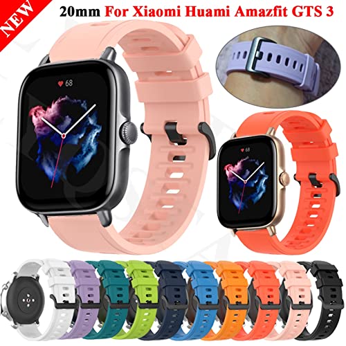 Bracelet en silicone 20mm rose clair pour montre connectée Xiaomi GTS et GTR - 2