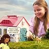 Schleich Horse Club - 60PC Little Horseshoe Open Stable Playset - Easy Carry Set with 2 Horse Figurines, Action Figure, Stable and Accessories - Toy Horses for Girls and Boys - Kids Ages 4+ | 42703