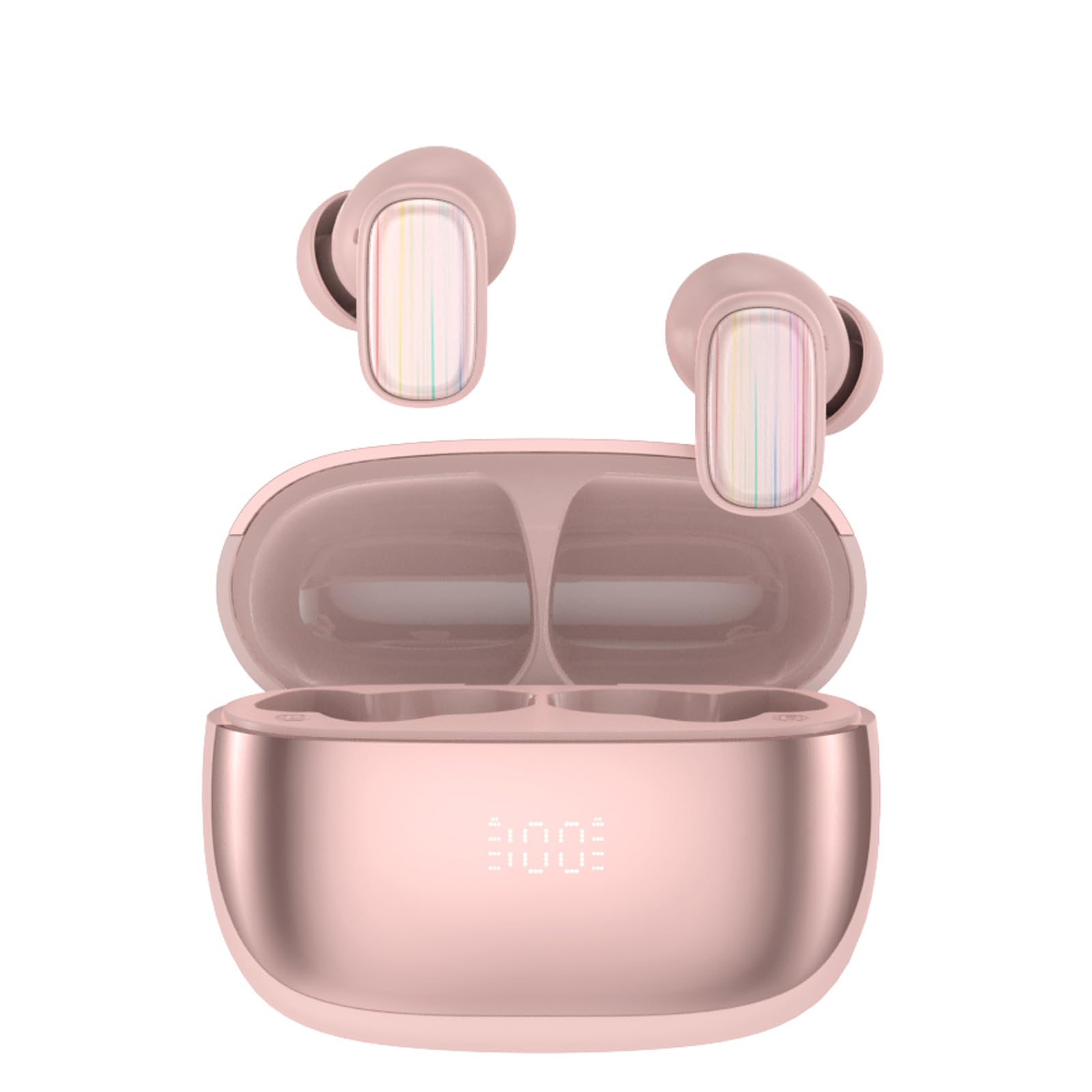 Auriculares Traductores de Idiomas, 3en1 AI Auriculares Traductor en Tiempo Real 164 Idiomas y 6 Modos de Traducción, 40H Bluetooth 5.4 Cascos Inalambricos para Viajes, Rosa Oscuro