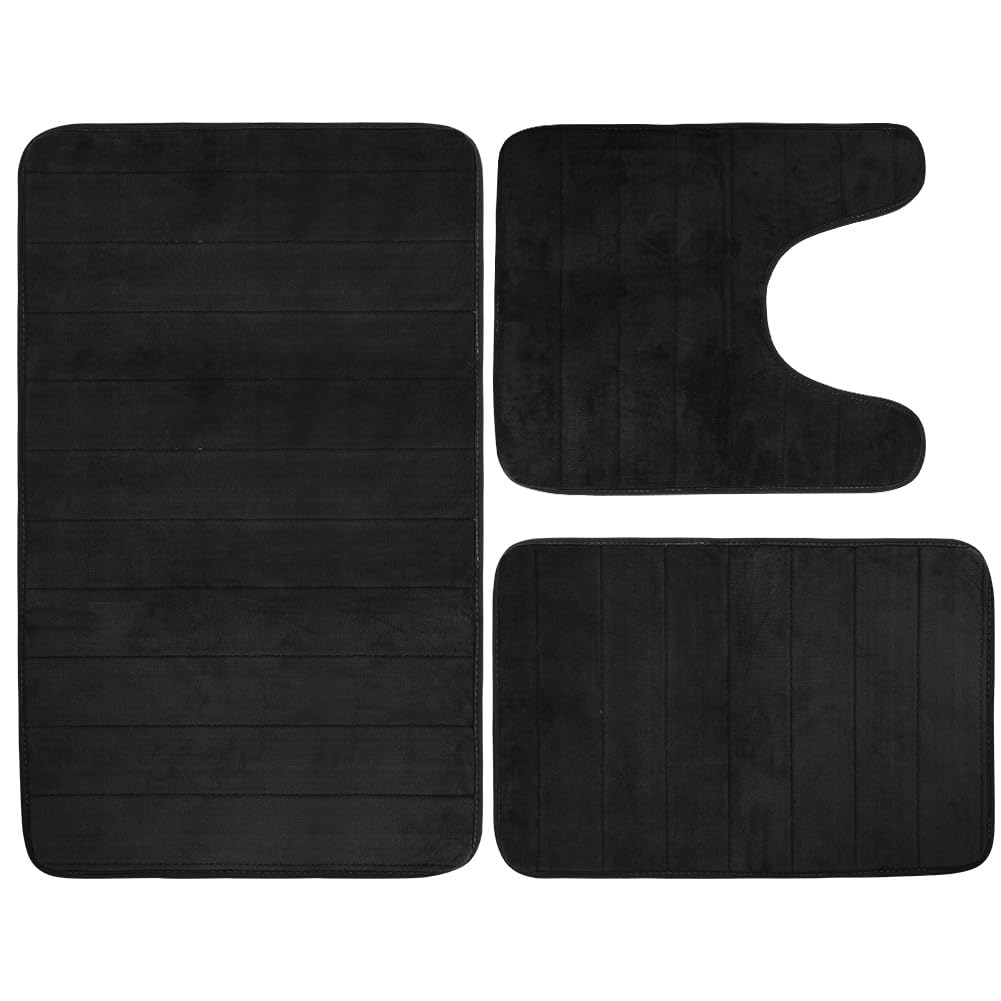 Tapis de bain microfibre lot de 3 ultra absorbant et lavable pour douche et toilette