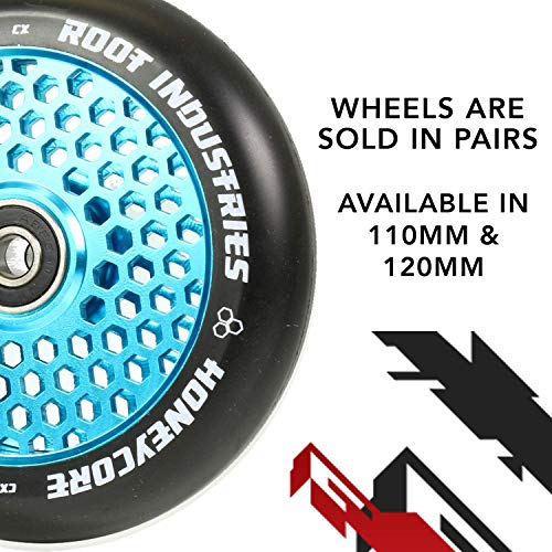 110Mm Honeycore Wheels - Black/Blue #TOP2