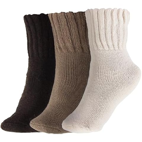 BenSorts Women Warm Solid Socks Thick Ladies Warm Cozy Crew Socks for Female Dark Light Brown Beige 3 Pairs Pack Cover
