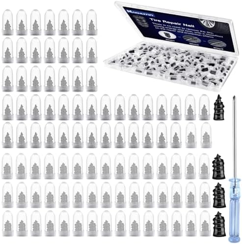 10-Piece Car Tire Puncture Repair Kit - Tubeless Vacuum Plug & Screw Nails For Quick Fix