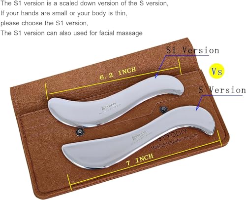 Byyddiy GS-ALL-1 Stainless Steel Gua Sha Muscle Scraper Tool,Scar Tissue Tool,Physical Therapy Tools,Muscle Scraping Tool,Guasha Massage Scraper,Iastm Tools,Skin Scraping Tool,Soft Tissue Massage Tool thumb #5