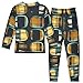 SUABO Fashion Digital Paper Cotton Pajama Set, Long Sleeve Sleepwear Nightwear Multicolored