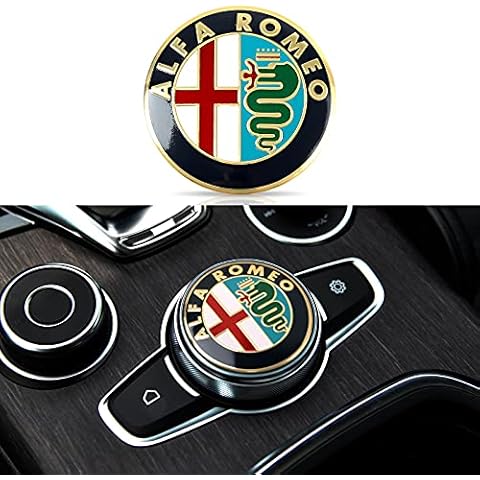 OYDDL Car Interior Multimedia Button Decoration Ring Cover Sticker, for Alfa Romeo Giulia Stelvio 2017-2020 Car Styling Accessories (Golden) Cover