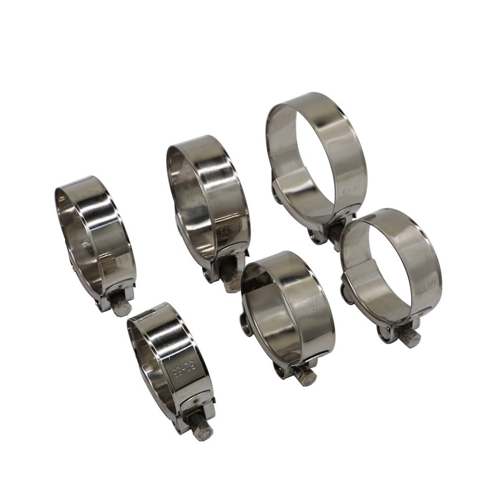 5PCS 304 Stainless Steel T Bolt Style High Strength Universal Fastener Clamp Exhaust Pipe Clip Hardware Accessories(80MM-85MM-5PCS)
