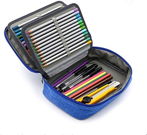 Federmäppchen Junge Mädchen Schulmäppchen Tragbare Federtasche mit Griff Große Kapazität Stiftemäppchen mit Stifthalter Einfarbige Stiftetasche Bleistift-Box für Schreibwaren Schulbedarf Kunstbedarf