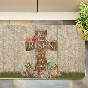 Gagechappyeasterdoormatcrosseggflowersrugfarmhousekitchendecorationforfloorfrontmatindooroutdoorhomedecor17x27inch Urban Country Home Decor Gagec happy easter door mat cross egg flowers rug farmhouse kitchen decoration for floor front mat indoor outdoor home decor 17 x 27 inch urban country home decor