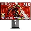 KOORUI 32 Inch OLED Gaming Monitor, 4K UHD 240Hz 0.03ms Computer Monitors, AdaptiveSync, Tilt/Pivot/Swivel/Height Adjustable, 99% DCI-P3, HDR True Black 400, DisplayPort&HDMI, Type-C, VESA