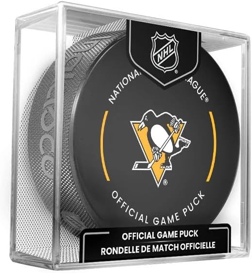 Pittsburgh Penguins Official Game Hockey Puck with Holder