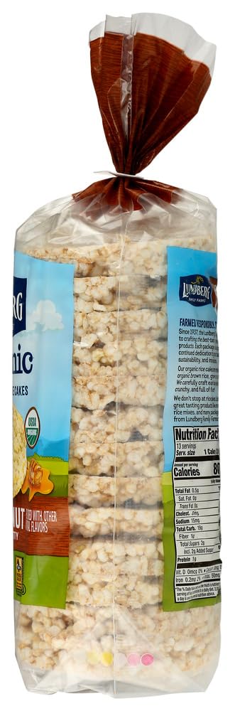 Amazon.com: Lundberg Rice Cake,Og2,Honey Nut 9.6 Oz (Pack of 12