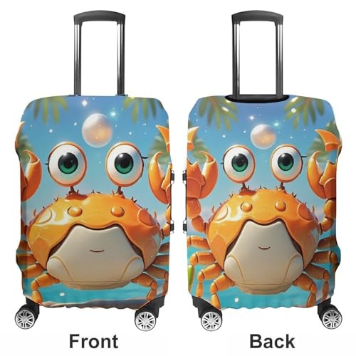 Summer Cartoon Crab Printed Luggage Cover Protector, Fits 18-32 Inch Luggage3