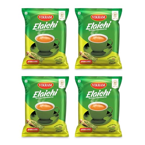 Image of VIKRAM Elaichi CTC Tea | 100% Natural Ground Cardamom blended with Assam Tea | Flavorful, and Aromatic Blend Perfect for a Bold and Refreshing Brew | No Added Essence (250g Pack of 4) - 1Kg