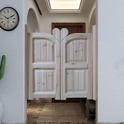 Interior Solid Wood Swing Door,Retro Cafe Swinging Doors,Auto Close Hinges Saloon Doors Fence Cowboy Door,Unfinished Bar Kitchen Emporium Partition Parlor Butler Door,Custom (W 34 X H 36In) #TOP11