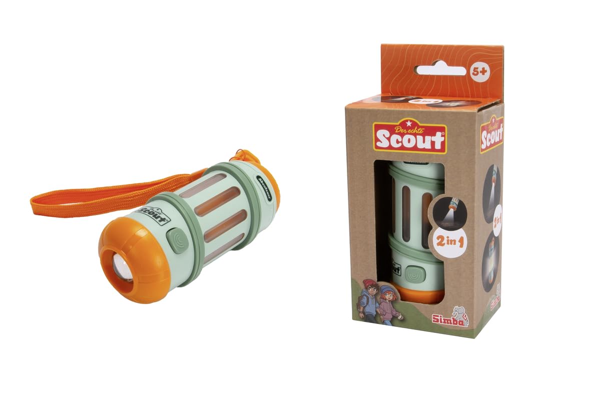 Simba 109452664 - Scout Kinder-Taschenlampe ab 5 Jahre - praktische 2-in-1 Leuchte mit Handschlaufe, Forscher- und Entdecker-Spielzeug für Mädchen und Jungen
