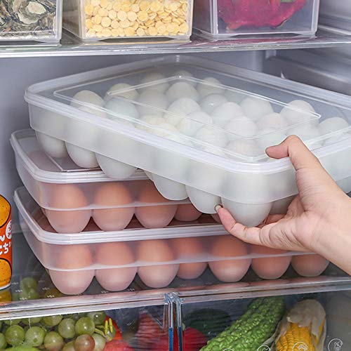 AFXOBO 34 Grid Egg Storage Box Food Container Egg Refrigerator Storage Box Household Kitchen Transparent Box Egg Box Shelf