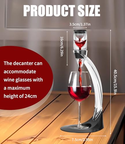 Miniatura 6 de Zaxiva Set De Lujo Decantador De Vino, Decantador De Vino Aireador De Vino, Tapón Al Vacío Y Sacacorchos Elegante, Accesorios Disfrutar Del Vino