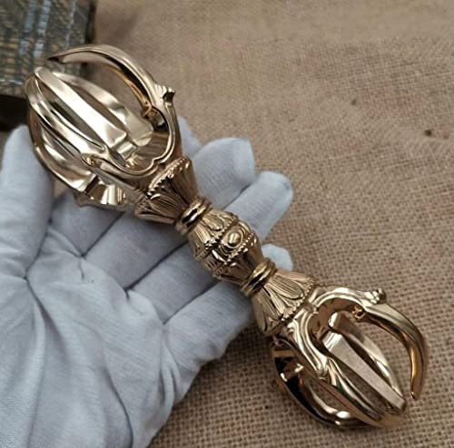 五鈷杵 長さ16cm チベット密教法具/金剛杵/ヴァジュラ/バジュラ/ドルジェ/仏具/法具/神具/ネパール/チベット/真鍮/密教
