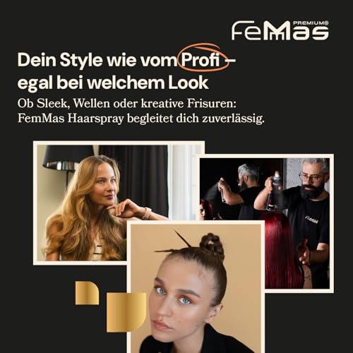 2. Bild von FemMas Haarspray Ultra Stark 400 ml I Stylingspray für Volumen & Glanz I Haar-Spray für ultra starken Halt I natürliches Finish ohne Verkleben I Ultra Strong Hairspray I für alle Haartypen I 1 Stück 400 ml (1er Pack)