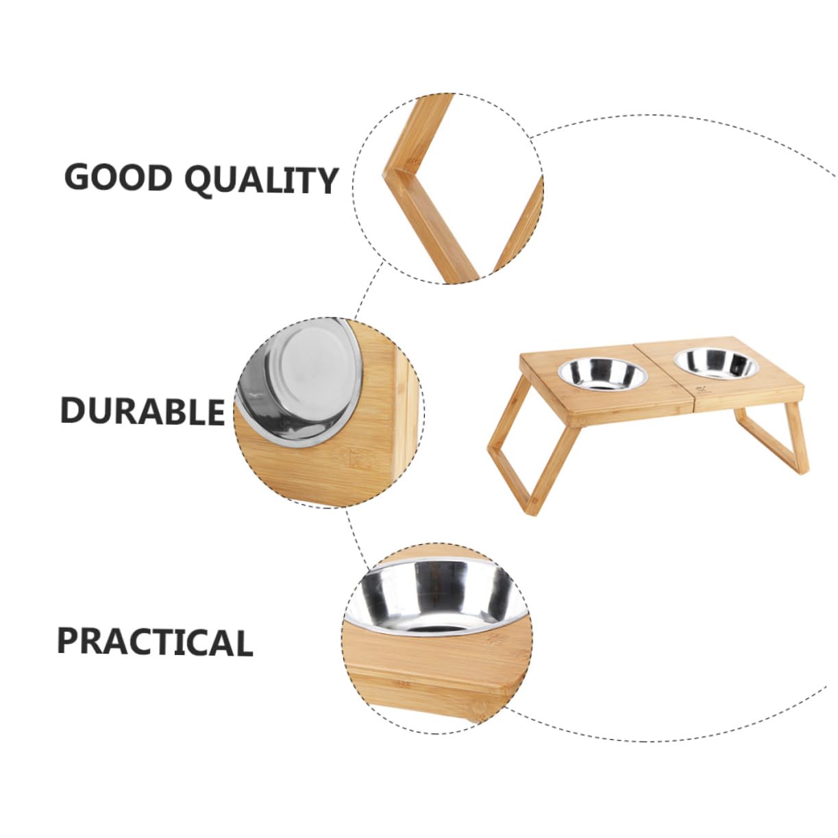 BESPORTBLE 1pieza Soporte De Doble Cuenco De Acero Inoxidable para Mascotas Comedero para Perros y Gatos para Alimentación De Comida y Agua