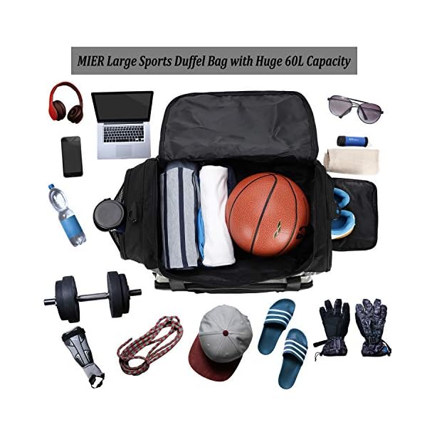 MIER Large Duffel Bag Men’s Gym Bag with Shoe Compartment