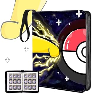 Trading Card Binder PU Leather 9-Pocket Cards Holder Album with Zipper Folder Album for Cards Book Fits 900 Cards Pouch 50 Removable Sleeves,Carrying Case Binder Album 001