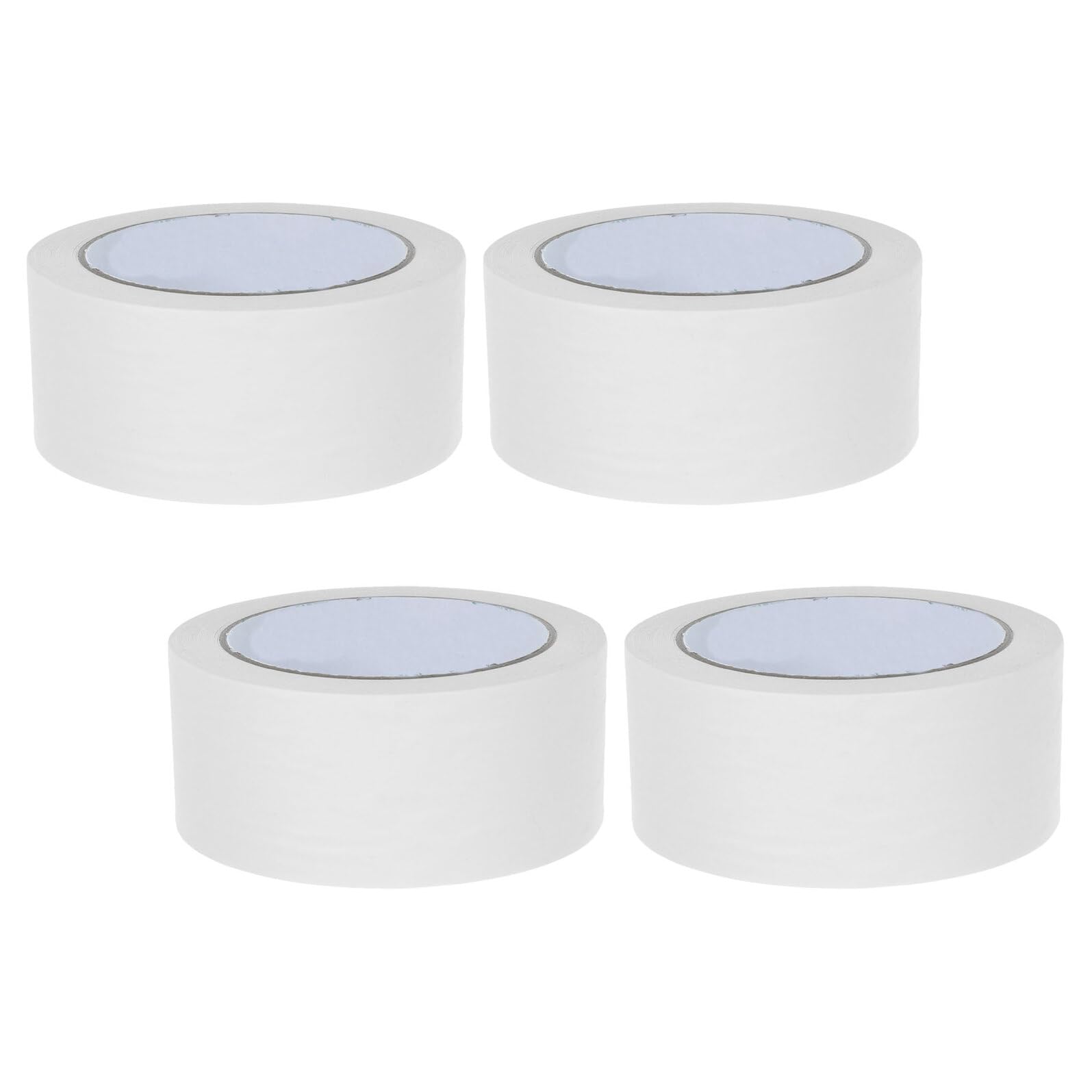 4 Rouleaux Ruban Adhésif Blanc Auto-adhésif Ruban Kraft Recyclable Résistant et Déchirable pour Emballage Scellage de Cartons Déménagement et Expédition Surface Mate Écrivable