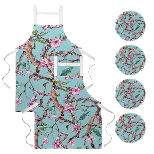 Tablier de serveuse fleuri pour le service en restaurant ou bar