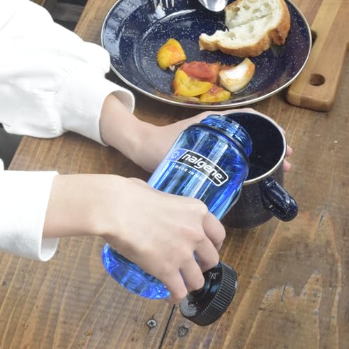 Image of Nalgene Sustain Tritan BPA-Free Water Bottle Made with Material Derived from 50% Plastic Waste (using ISCC certified mass balance), 16 OZ, Wide Mouth, Slate Blue (Pack of 6)