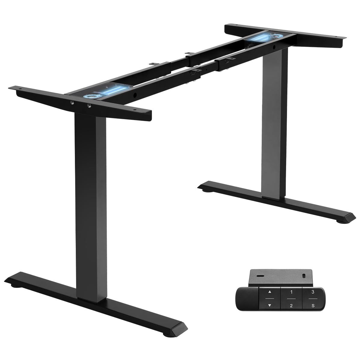 TOPSKYDual Motor Electric Adjustable Standing for up to 70.8”x31.5” Table Tops, 225 lbs Weight Capacity, Computer Desk for Home and Office (Black Frame only)