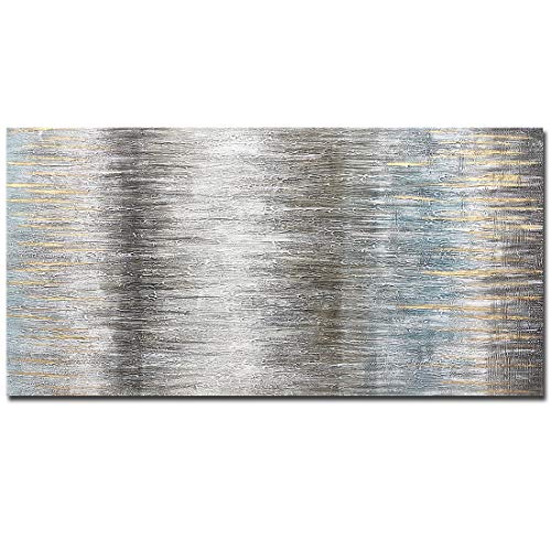 AMEI Art Paintings,24x48inch Paintings Textured Hand-Painted Modern Oil Paintings Rectangular Abstract Contemporary Artwork Home Wall Decor Art Wood Inside Framed Ready to Hang for Living Room