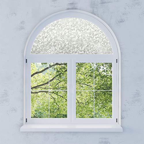 Protint Windows Precut Pattern Texture Arched Window Film Shade, Self Adhesive Static Cling, 25 Inches Diameter #TOP1