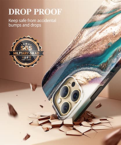 Gviewin Case Compatible With Iphone 14 Pro 6.1 Inch, [10Ft Military-Grade Drop Tested] Marble Stylish Cases Shockproof Protective Slim Thin Soft Tpu Phone Cover For Women 2022 (Drift Sand/Brown) #TOP4
