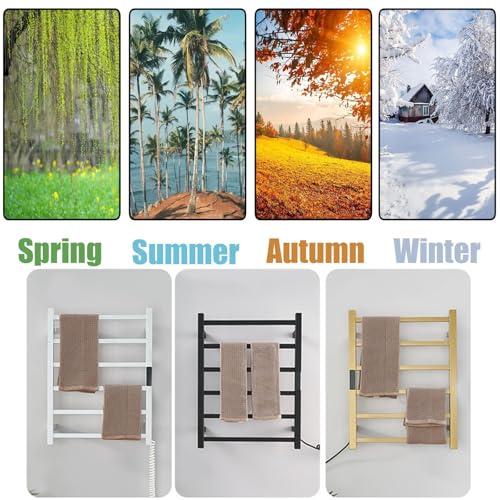 Toallero calefactable de pared con enchufe izquierdo y temperatura constante 5