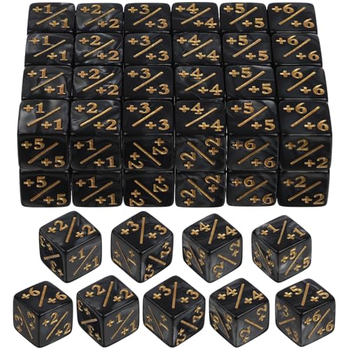 Dados matemáticos con símbolos grabados y acrílico negro de alta densidad