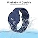 Meliya Waterproof Air Tag Bracelet for Kids, Soft Silicone Airtag Holder Compatible with Apple Air Tag, Adjustable Anti Lost Watch Band for Kids Aged 3 and Above (Black+Navy Blue)