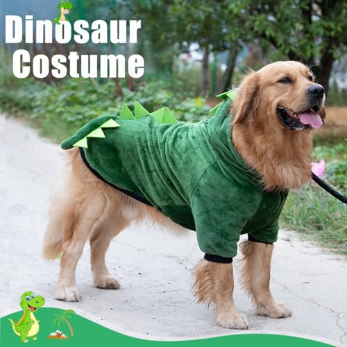 Idepet Large Dogs Halloween Dinosaur Costume Jacket Pet Dog Warm Fleece Winter Clothing Outfits Funny Apperal Golden Retriever Pitbull Clothes Hoodie thumb #3