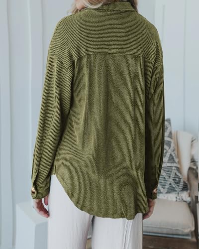Image of PRETTYGARDEN Women's Textured Oversized Button Down Shirts
