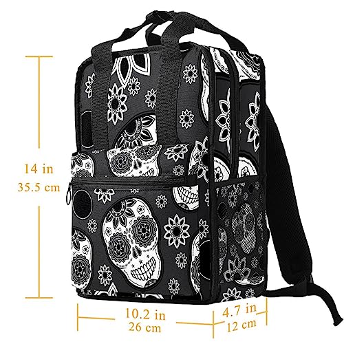 Cartable garçon motif tête de mort en sucre multicolore ajustable - 5