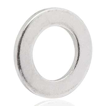 Aluminum Flat Washer,Silver Round Washers,Plain Finish,8mm ID,14mm OD,1mm Thickness,100-Pack