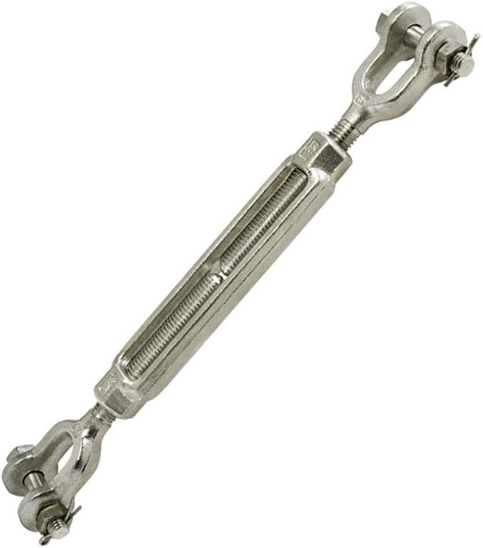 Tensor de acero inoxidable 316 marino de 5/8" x 6", tipo quijada-quijada, con polea y giro miniatura 4