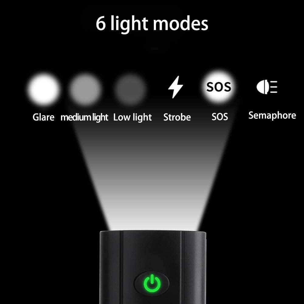 Luz de bicicleta de alto lúmenes, LED recargable USB Faro delantero de la bicicleta Alta brillante 15 horas de montaña Ciclismo Ciclismo Seguridad Flash Linterna con 6 modos, luz impermeable para