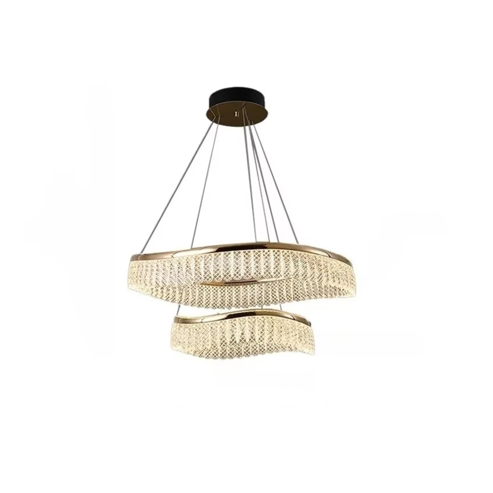 ZTCHSENZT Luxury Shiny Gold LED Chandeliers Modern Creative Crystal Hanging Lamps for Living Dining Room Restaurant Decor Pendant Light,White light-60 80cm