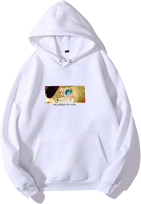 Amazon 幼女戦記 パーカー ターニャ プルオーバー コットン 裏起毛 スウェットシャツ 幼女戦記 グッズ コスプレ カジュアル 男女兼用 メンズ トップス 薄手と厚手の二種類 春秋冬服 ホワイト L コスプレ 仮装 通販