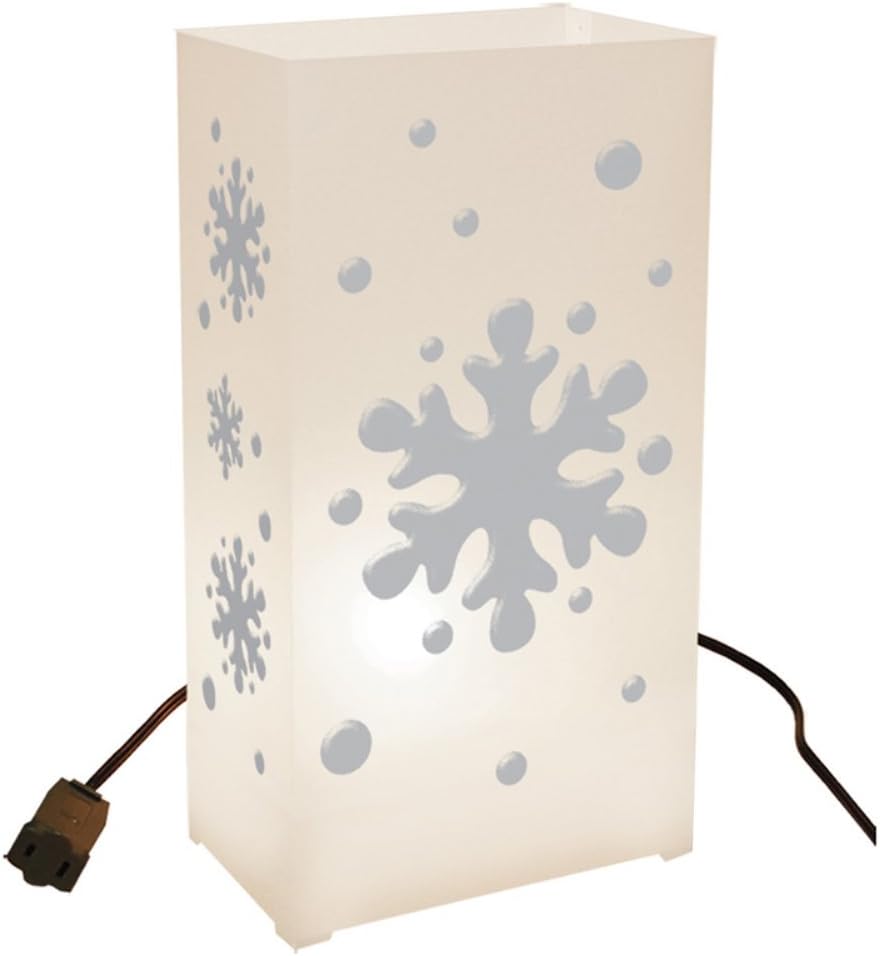 LumaBase 34510 Electric Luminaria Kit with LumaBases, Snowflake - Set of 10
